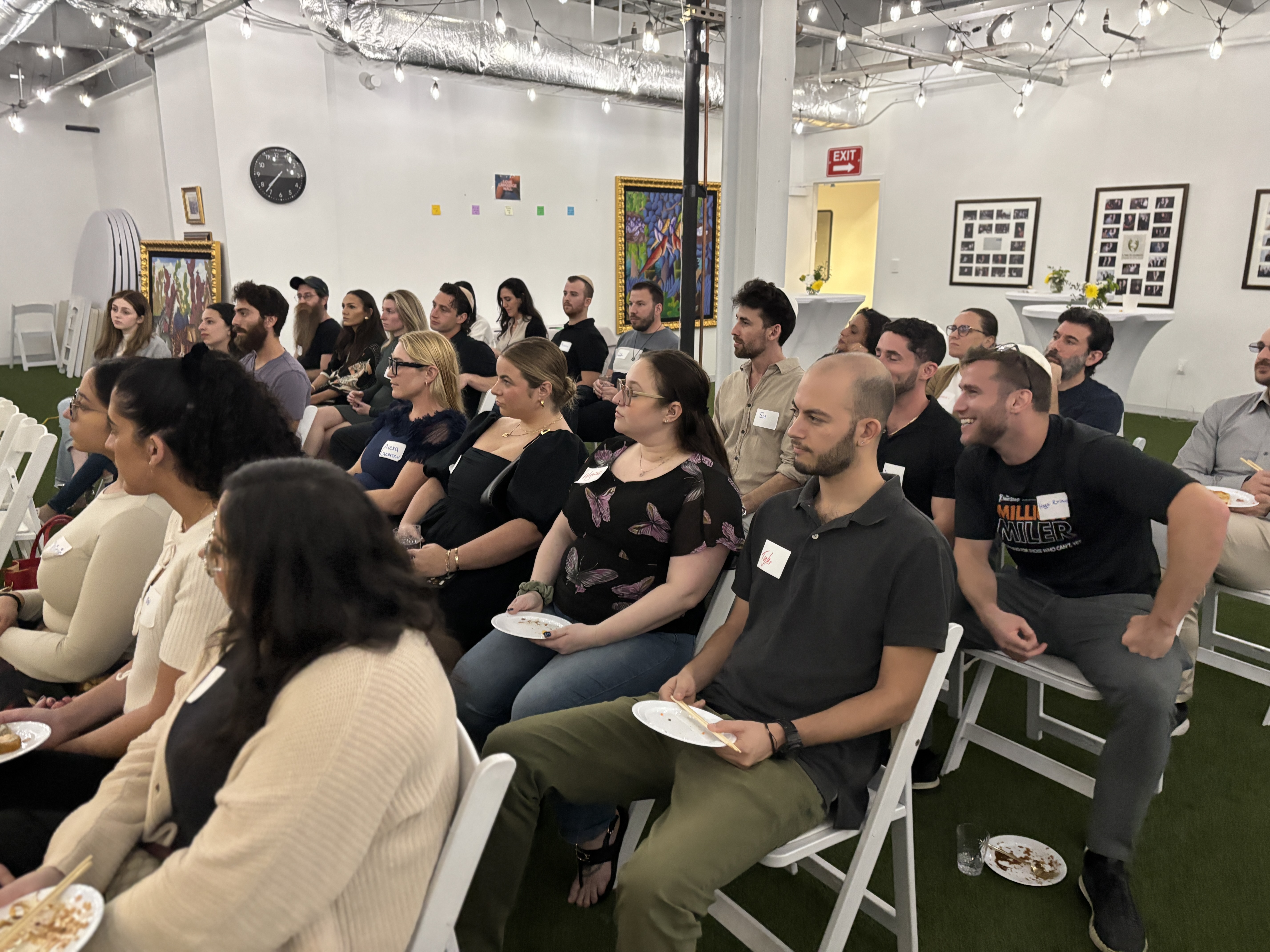 Community gathered for an art night event