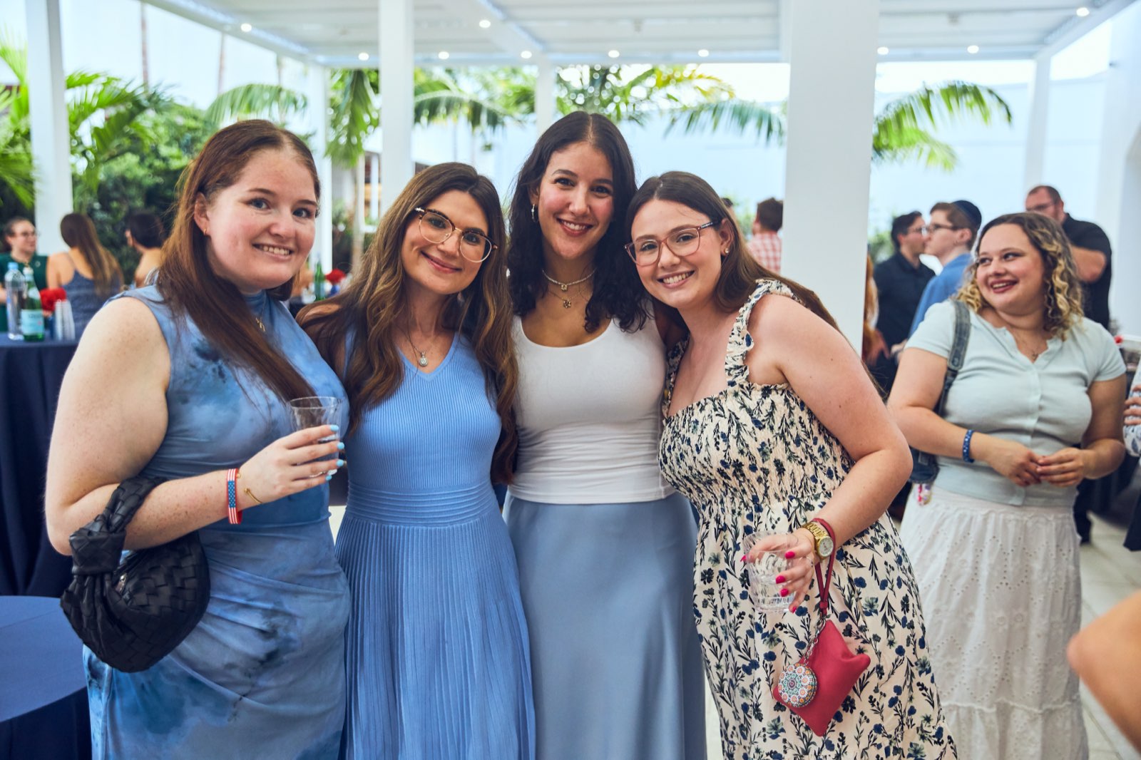 Young Jewish professionals gathered together for Shabbat in Downtown Boca
